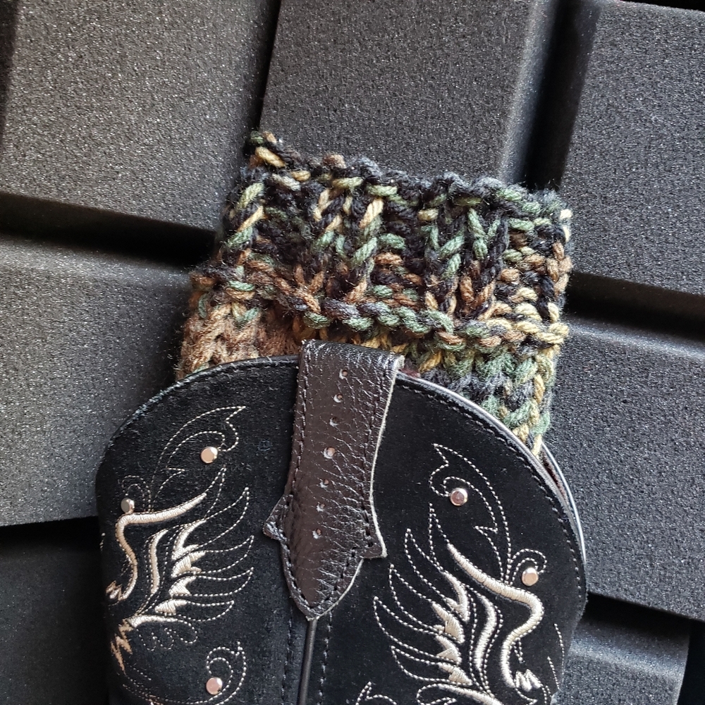 Sale Handmade Knit Boot cuffs or boot toppers camo